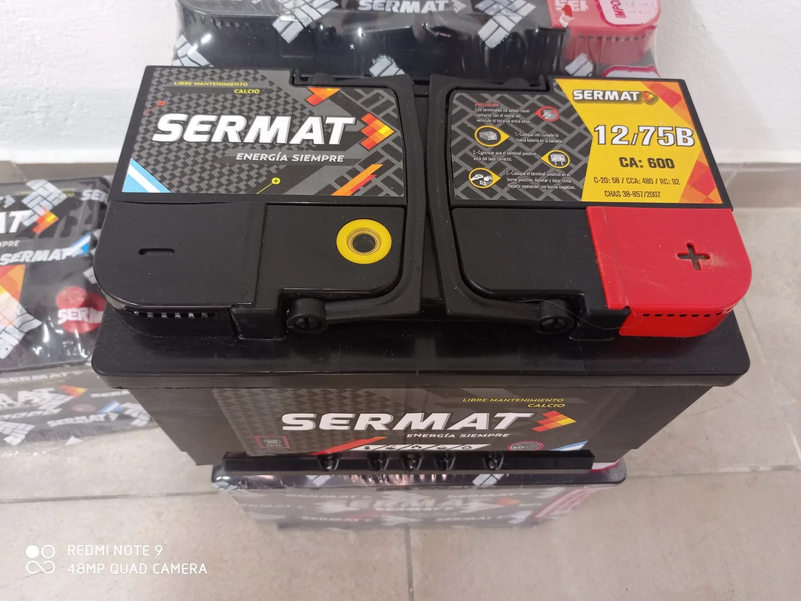 Batería Sermat 12x75 lista para instalar en Córdoba Capital